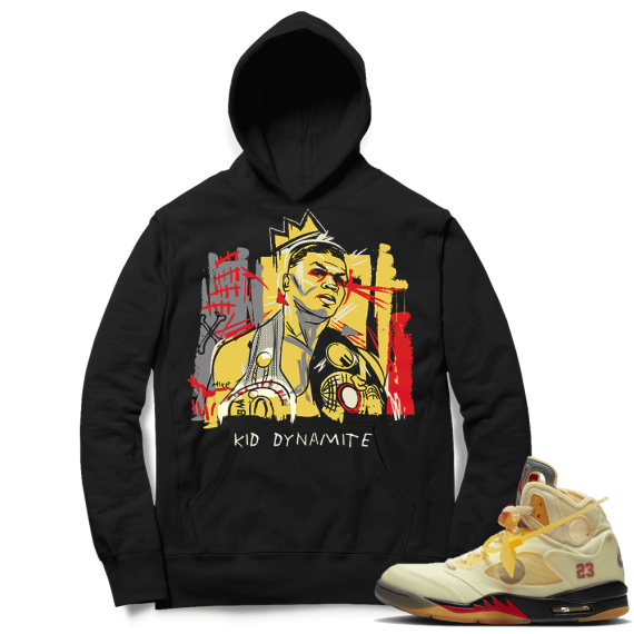 OFF White Jordan 5 Sail Sneaker Hoodies - Black - Tyson Basquiat