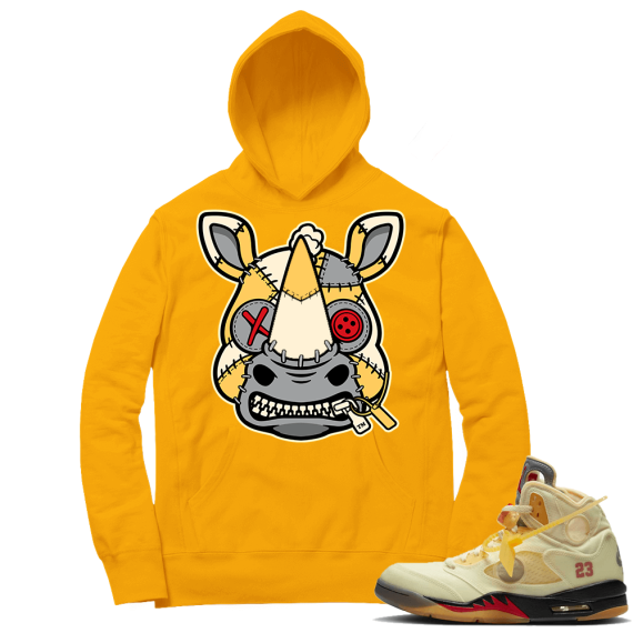 OFF White Jordan 5 Sail Sneaker Hoodies - Gold - Misunderstood Rhino