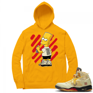 OFF White Jordan 5 Sail Sneaker Hoodies - Gold - OFF-Bart