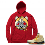 OFF White Jordan 5 Sail Sneaker Hoodies - Red - Misunderstood Panda