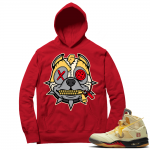 OFF White Jordan 5 Sail Sneaker Hoodies - Red - Misunderstood Pitbull