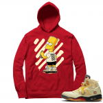 OFF White Jordan 5 Sail Sneaker Hoodies - Red - OFF-Bart