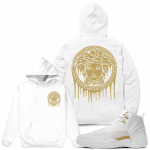 Match OVO 12 Jordan Retro | Medusa Drip | White Hoodie