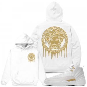 Match OVO 12 Jordan Retro | Medusa Drip | White Hoodie