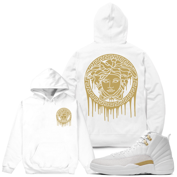 Match OVO 12 Jordan Retro | Medusa Drip | White Hoodie