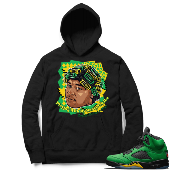 Oregon 5s sneaker Hoodie - Black - Big Worm