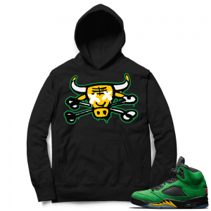 Oregon 5s sneaker Hoodie - Black - Bully Bones