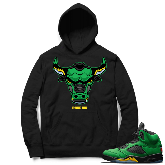 Oregon 5s sneaker Hoodie - Black - Rare Air Bull