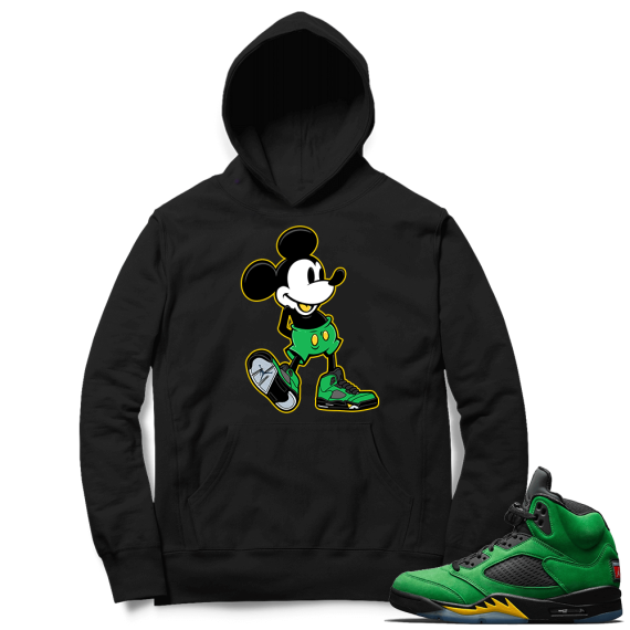 Oregon 5s sneaker Hoodie - Black - Sneakerhead Mickey