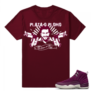 Pablo Plata O Plomo Bordeaux 12s shirt - Maroon tee