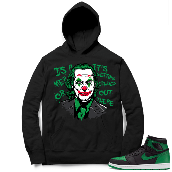 Pine Green 1s Hoodie Black - Joker