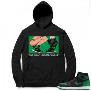 Pine Green 1s Hoodie Black - No 350s