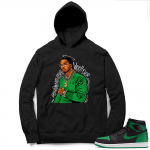 Pine Green 1s Hoodie Black - Pop Smoke Tribute