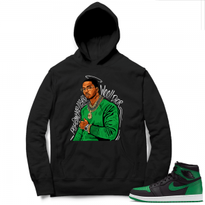 Pine Green 1s Hoodie Black - Pop Smoke Tribute