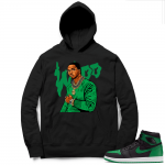 Pine Green 1s Hoodie Black - Pop Smoke Woo