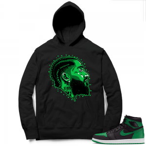 Pine Green 1s Hoodie Black - Prolific