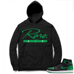 Pine Green 1s Hoodie Black - Rare Air Script