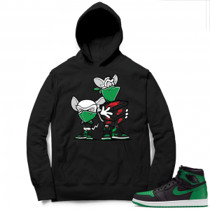 Pine Green 1s Hoodie Black - Sneaker Heist