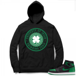 Pine Green 1s Hoodie Black - Irish Drink Team