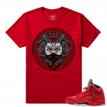 Jordan Retro 5 Red Suede - Dxpe Medusa Matching Shirt - Red