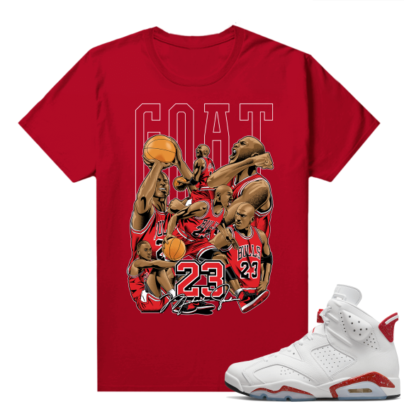 Red Oreo 6s Shirts - Red Goat