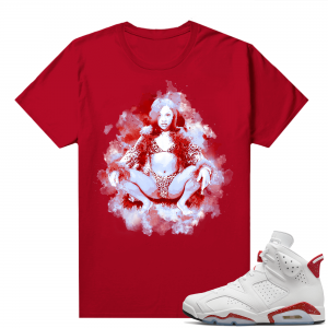 Red Oreo 6s Shirts - Red Lil Kim Watercolor