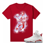 Red Oreo 6s Shirts - Red MJ Watercolor