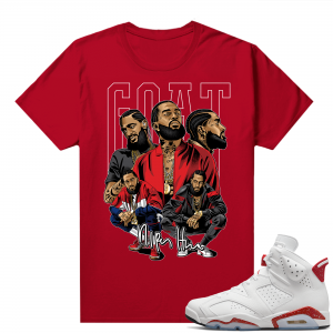 Red Oreo 6s Shirts - Red Nipsey Goat