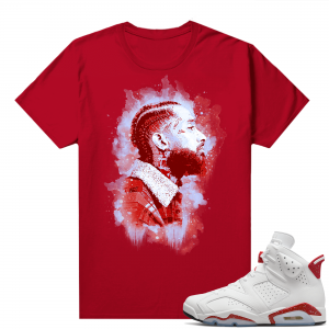 Red Oreo 6s Shirts - Red Nipsey Watercolor