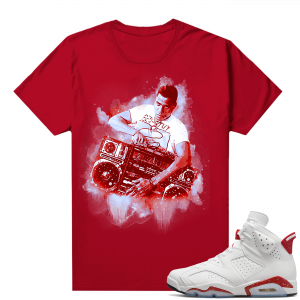 Red Oreo 6s Shirts - Red Radio Raheem Watercolor