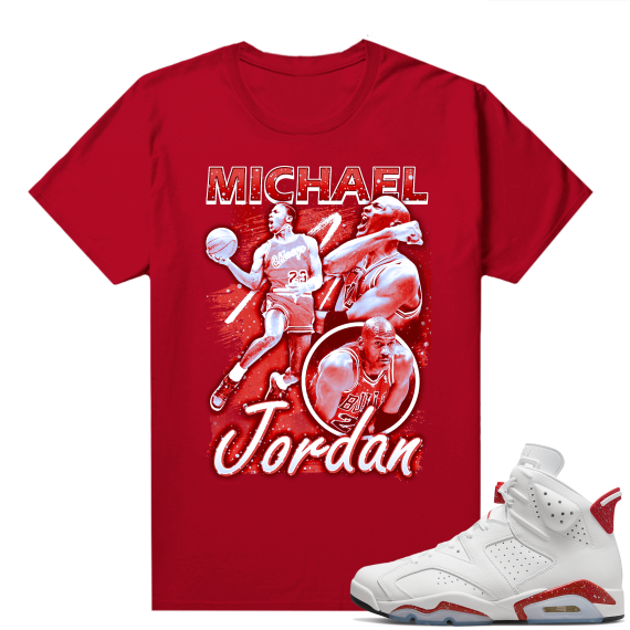 Red Oreo 6s Shirts - Red Retro MJ