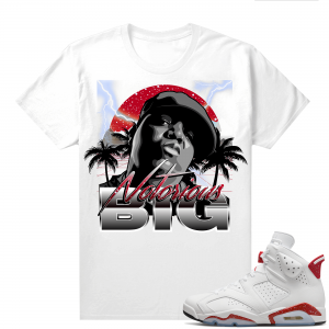 Red Oreo 6s Shirts - White Biggie Paradise