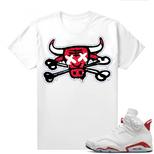 Red Oreo 6s Shirts - White Bully Bones