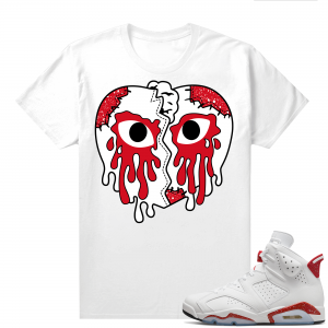 Red Oreo 6s Shirts - White Crying Heart