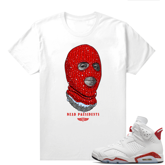 Red Oreo 6s Shirts - White Dead Presidents