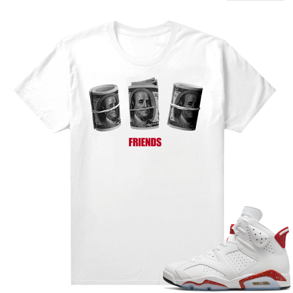 Red Oreo 6s Shirts - White Friends