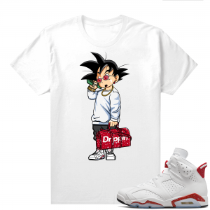 Red Oreo 6s Shirts - White Goku