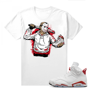 Red Oreo 6s Shirts - White Jason Cop