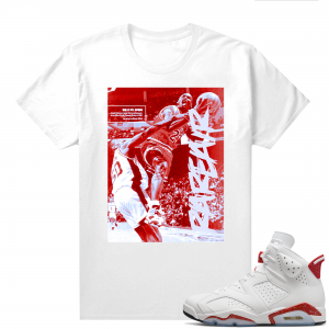 Red Oreo 6s Shirts - White MJ in the 6s