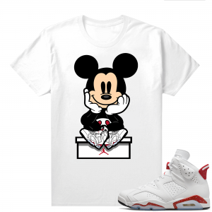 Red Oreo 6s Shirts - White Mickey Kicks