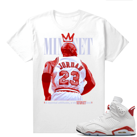 Red Oreo 6s Shirts - White Mindset MJ