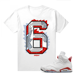 Red Oreo 6s Shirts - White Rare Air 6