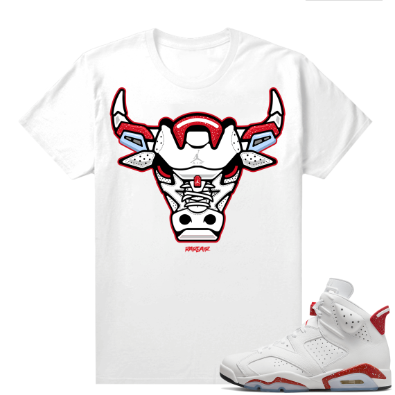 Red Oreo 6s Shirts - White Rare Air Bull