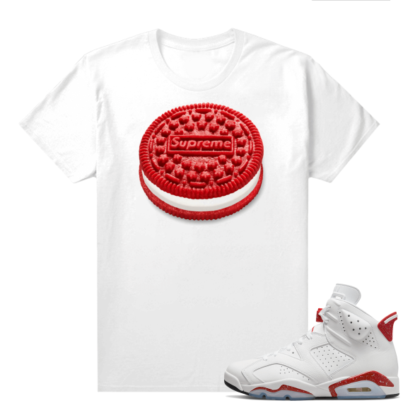 Red Oreo 6s Shirts - White Red Oreo V2