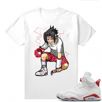 Red Oreo 6s Shirts - White Sasuke