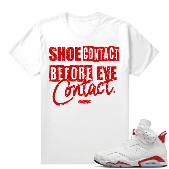 Red Oreo 6s Shirts - White Shoe Contact