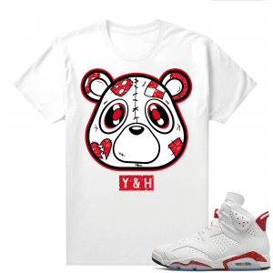 Red Oreo 6s Shirts - White Young & Heartless Bear