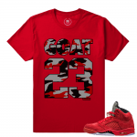 Retro 5 Jordan Red Suede - Goat 23 Camo Matching Shirt - Red