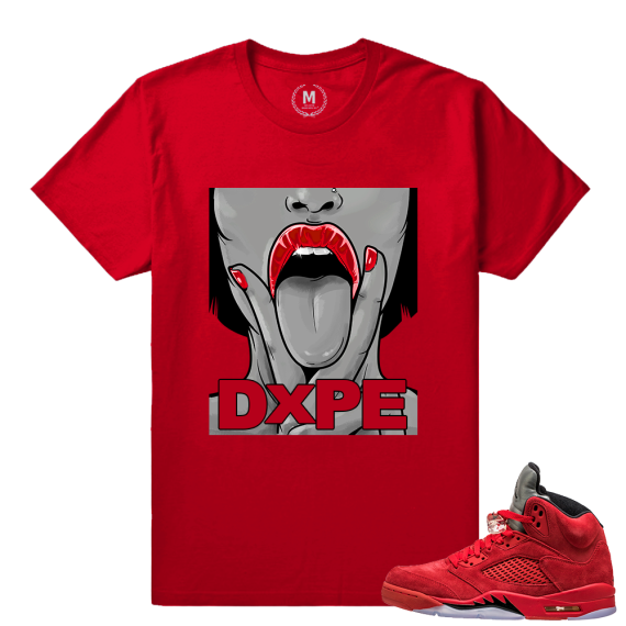 Retro 5 Jordan Red Suede - Dxpe 5s Matching Shirt - Red