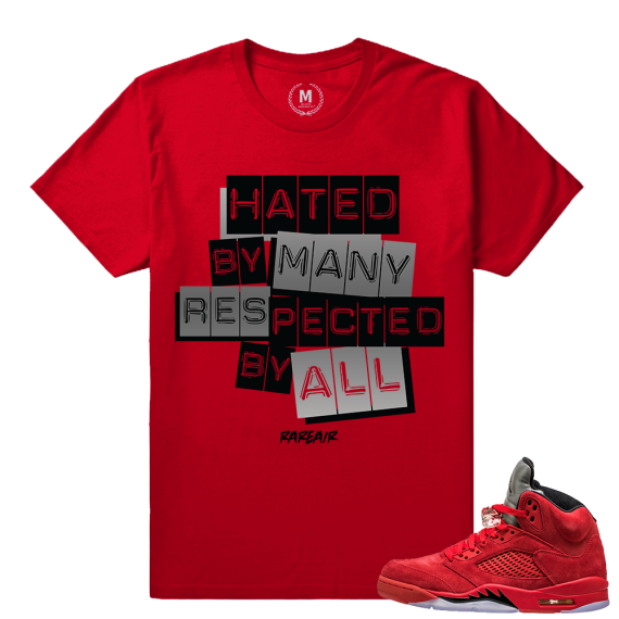 Jordan 5 Red Suede - Respected Matching Shirt - Red